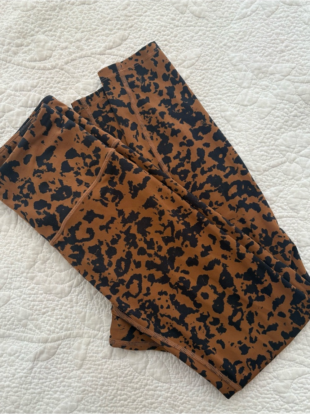 Varley Black and Brown Leopard Print Leggings